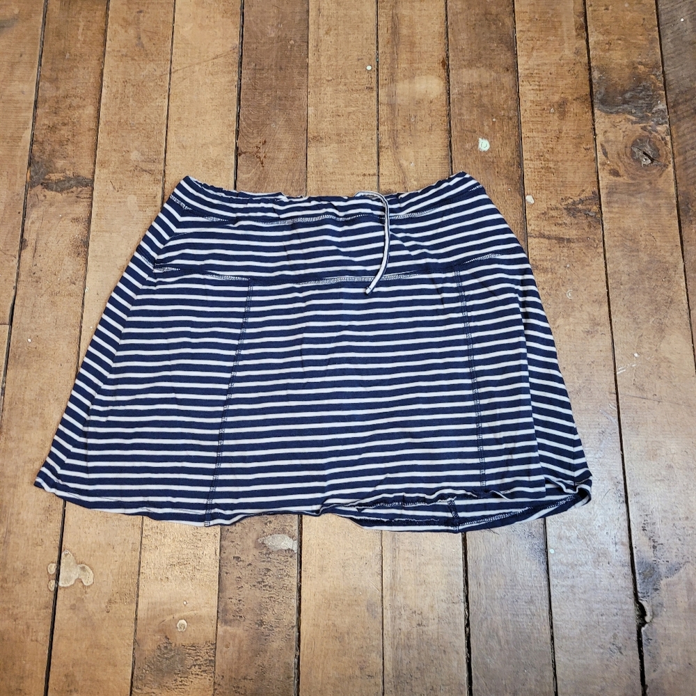 Toad&Co Blue Stripe Mini Skorts  Women’s Casual Skort, Summer / Everyday, Size L